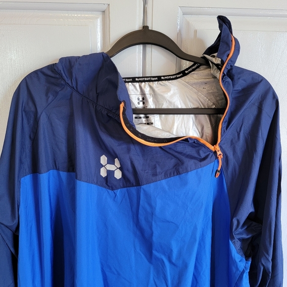 Hotsuit Collection Mens Sauna Pullover Jacket Blue Hooded Workout Size 3XL - Picture 4 of 12